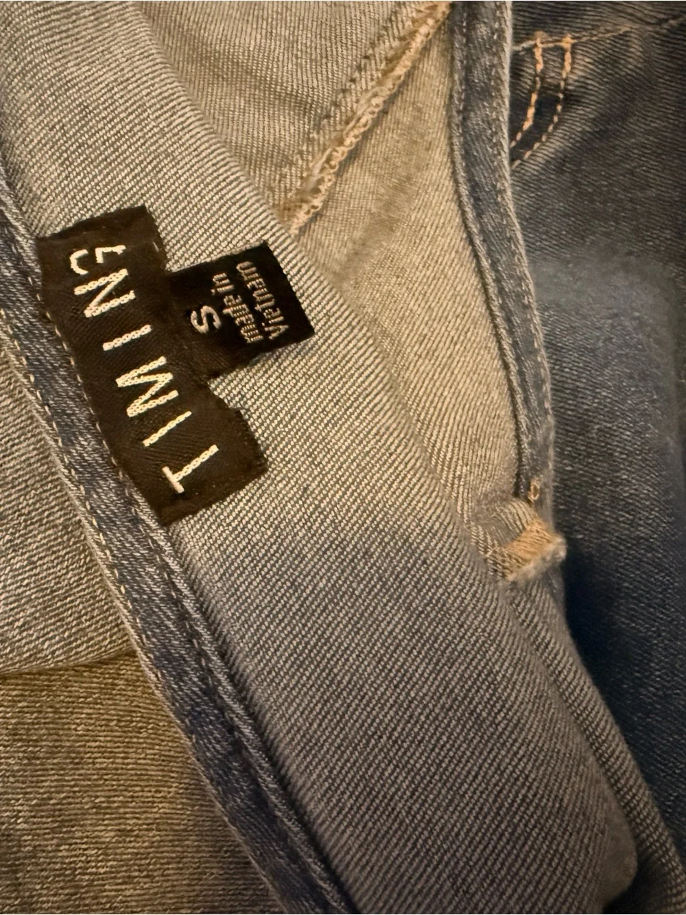 Timing Light Wash Denim Halter Jumpsuit
